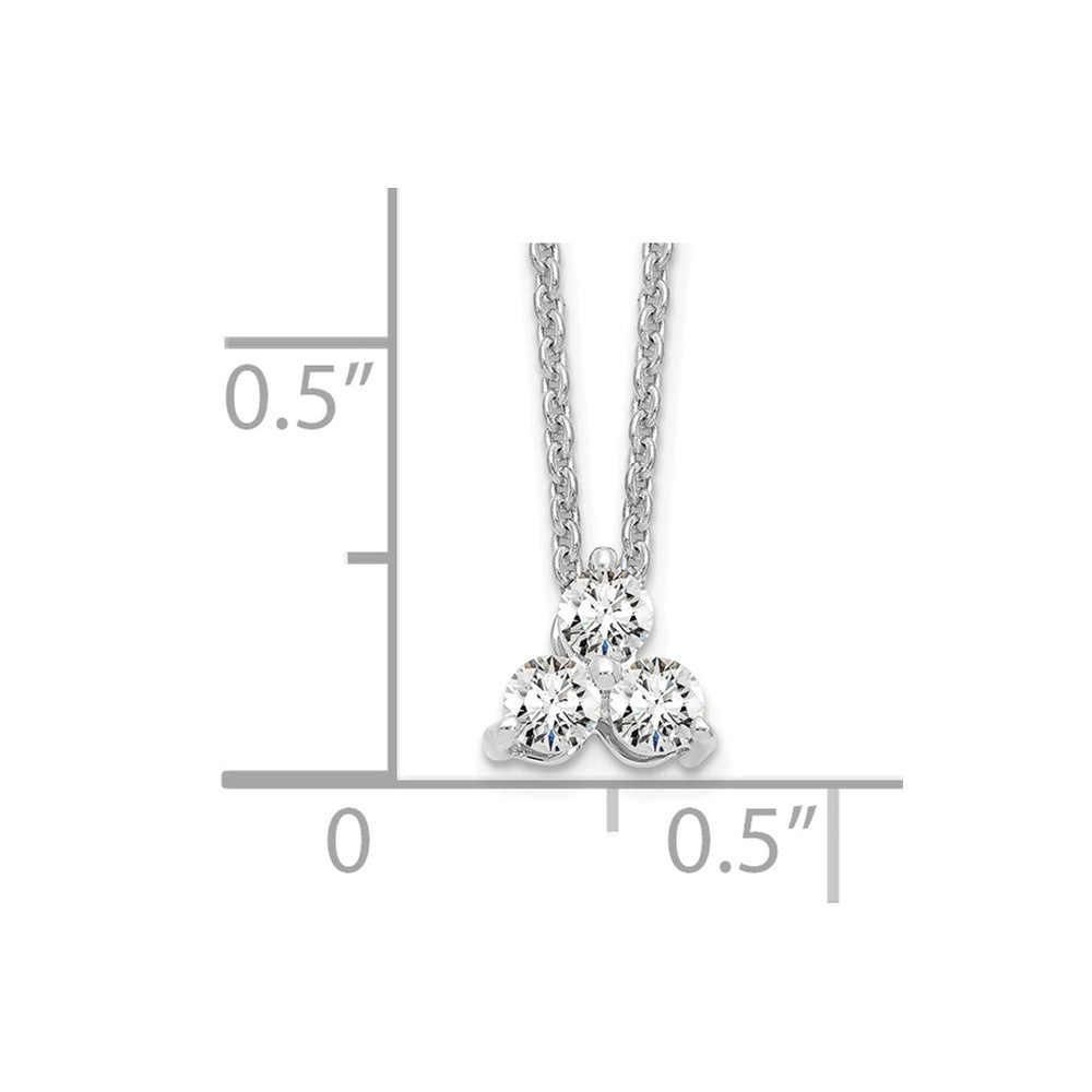 True Origin 14K White Gold 1/4 carat Lab Grown Diamond VS+ F+ 18 in Complete Cluster Necklace