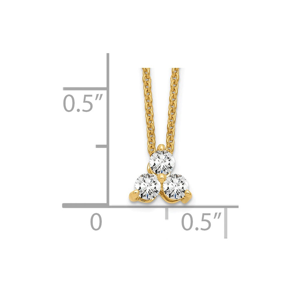 True Origin 14K Yellow Gold 1/4 carat Lab Grown Diamond VS+ F+ 18 in Complete Cluster Necklace