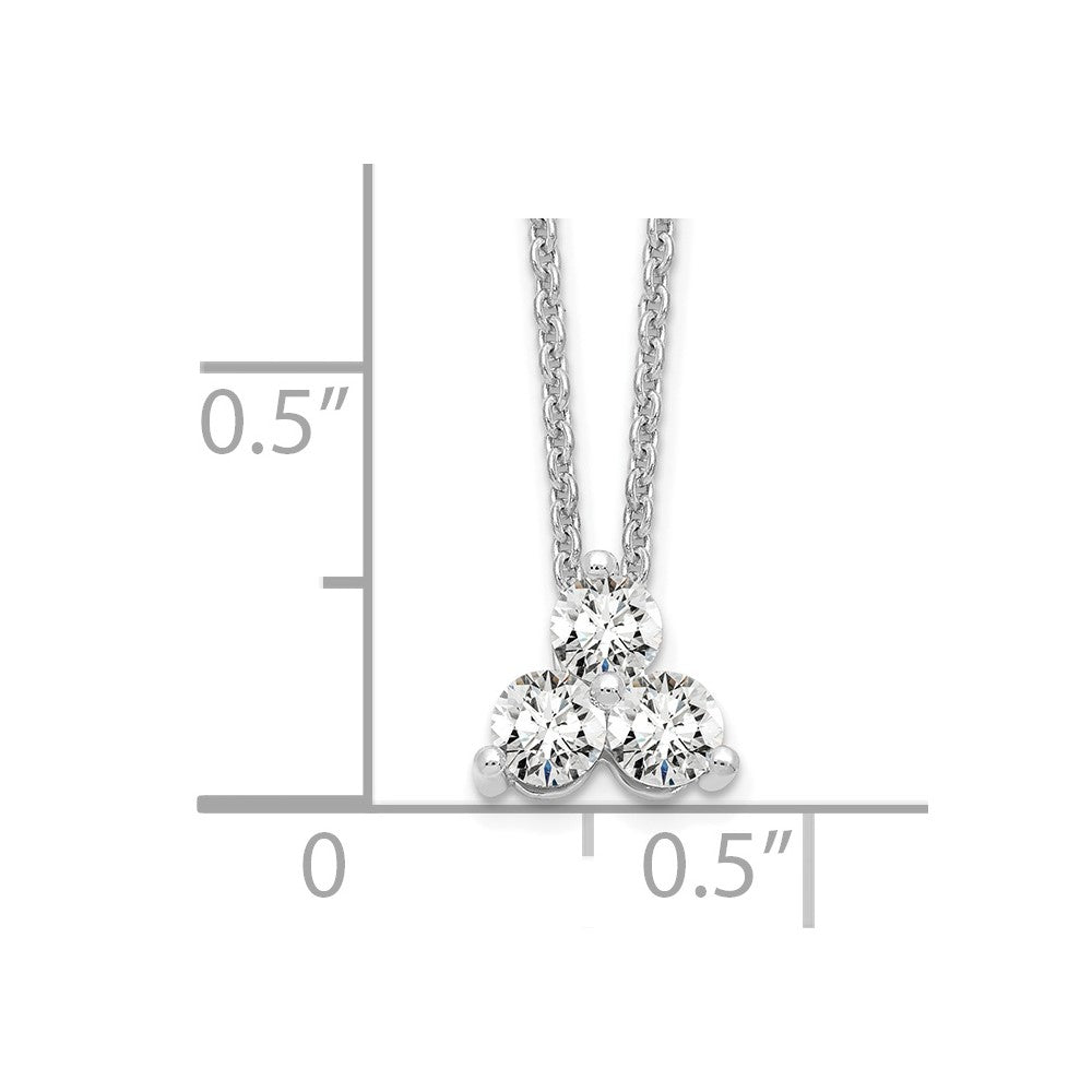 True Origin 14K White Gold 3/8 carat Lab Grown Diamond VS+ F+ 18 in Complete Cluster Necklace