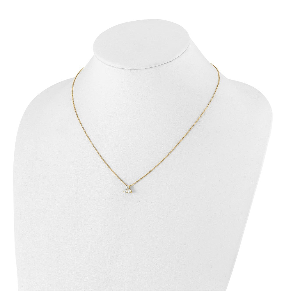 True Origin 14K Yellow Gold 3/8 carat Lab Grown Diamond VS+ F+ 18 in Complete Cluster Necklace