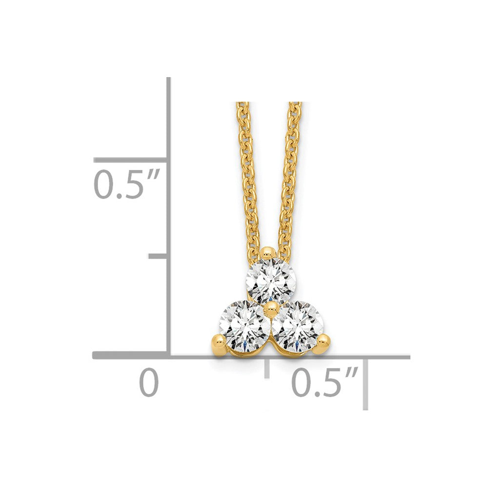 True Origin 14K Yellow Gold 3/8 carat Lab Grown Diamond VS+ F+ 18 in Complete Cluster Necklace