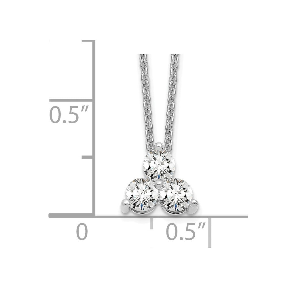 True Origin 14K White Gold 1/2 carat Lab Grown Diamond VS+ F+ 18 in Complete Cluster Necklace