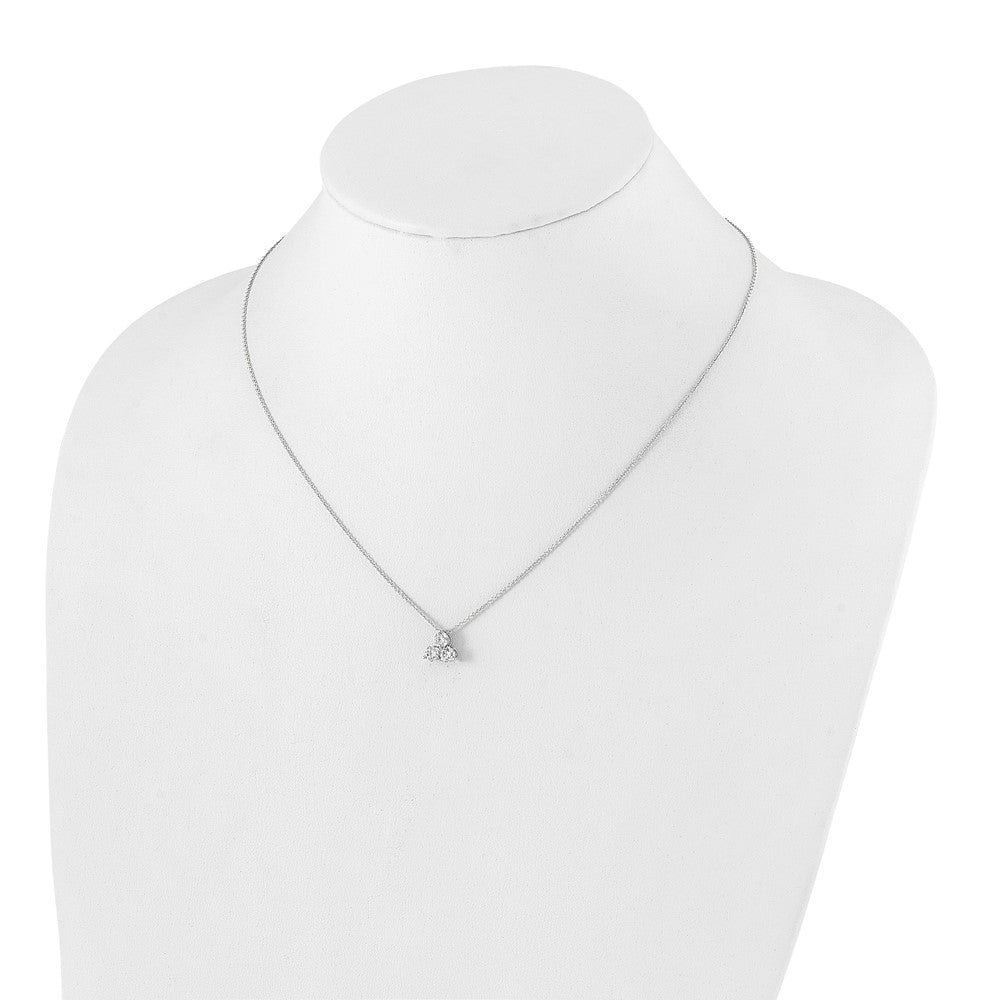 True Origin 14K White Gold 3/4 carat Lab Grown Diamond VS+ F+ 18 in Complete Cluster Necklace