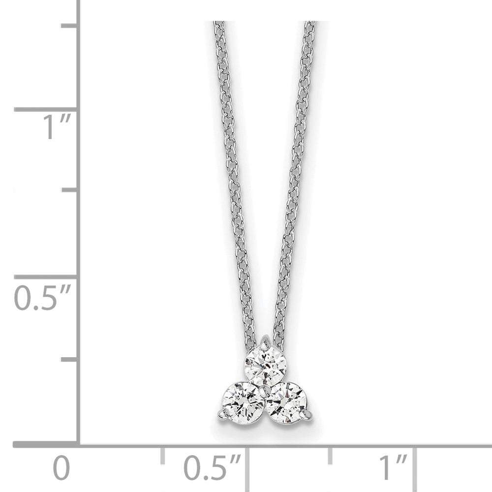 True Origin 14K White Gold 3/4 carat Lab Grown Diamond VS+ F+ 18 in Complete Cluster Necklace