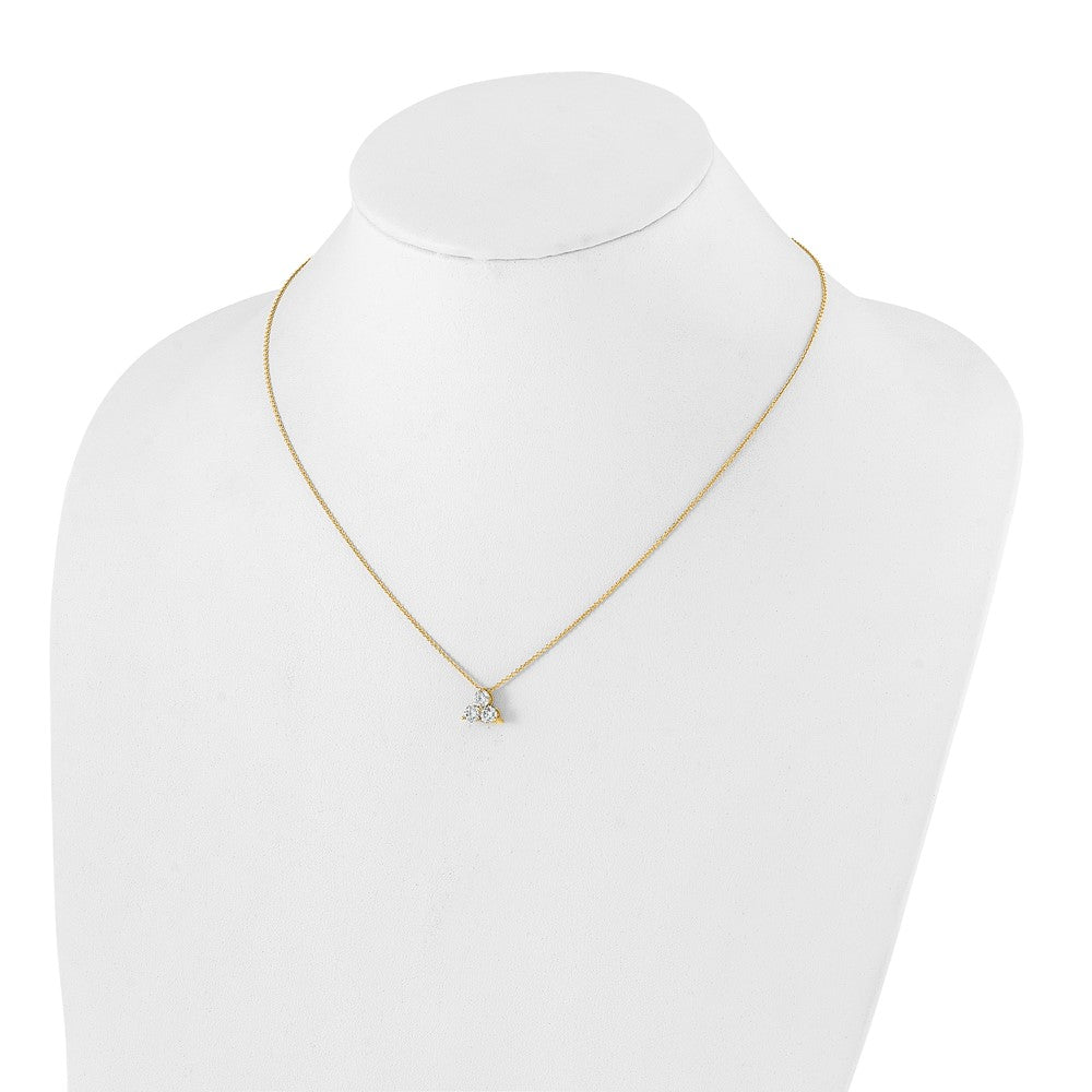 True Origin 14K Yellow Gold 3/4 carat Lab Grown Diamond VS+ F+ 18 in Complete Cluster Necklace