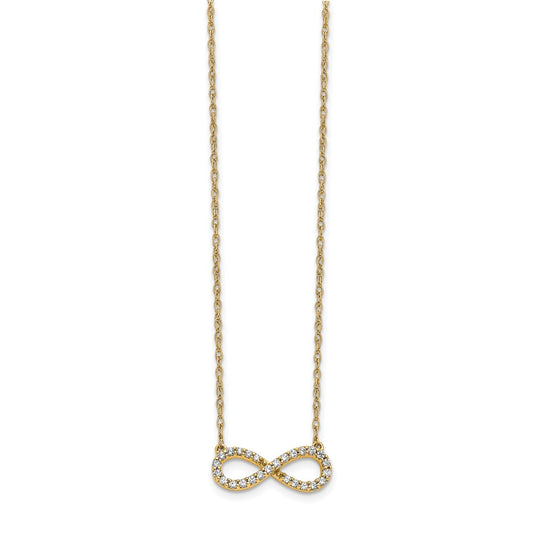 10k Polished 1/6 carat Diamond Infinity Symbol 18 inch Necklace