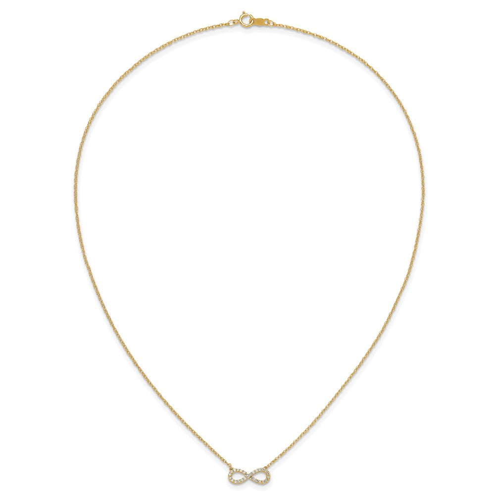 10k Polished 1/6 carat Diamond Infinity Symbol 18 inch Necklace