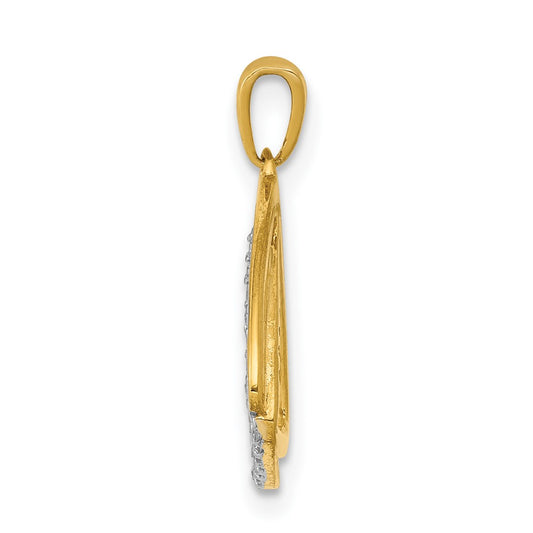 10k 1/6 carat Diamond Double Triangle Pendant