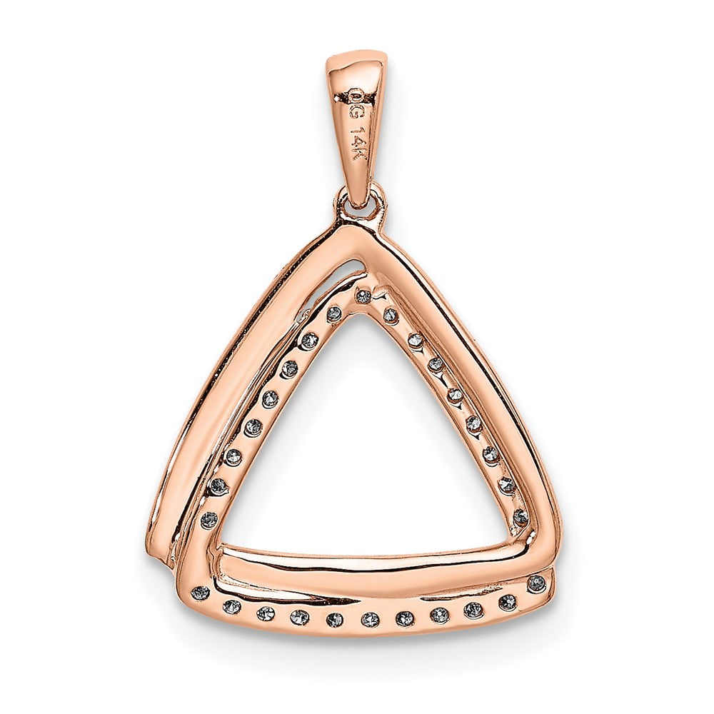 14k Rose Gold 1/6 carat Lab Grown Diamond VS/SI+ G+ Complete Double Triangle Pendant