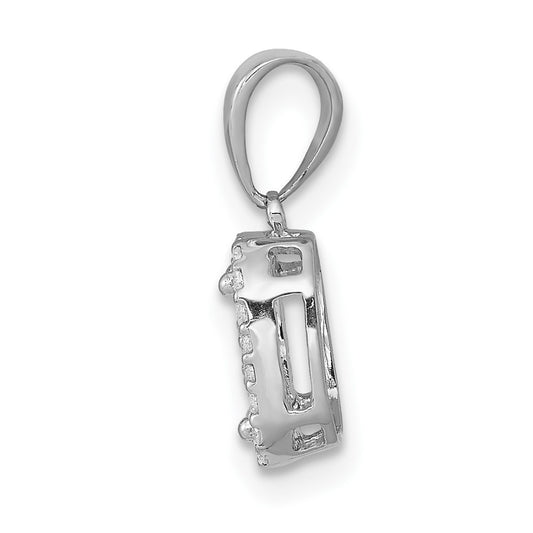 10k White Gold 1/4 carat Diamond Square Cluster Pendant