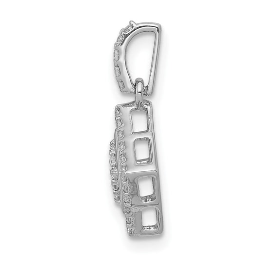 10k White Gold 1/4 carat Diamond Cluster Pendant