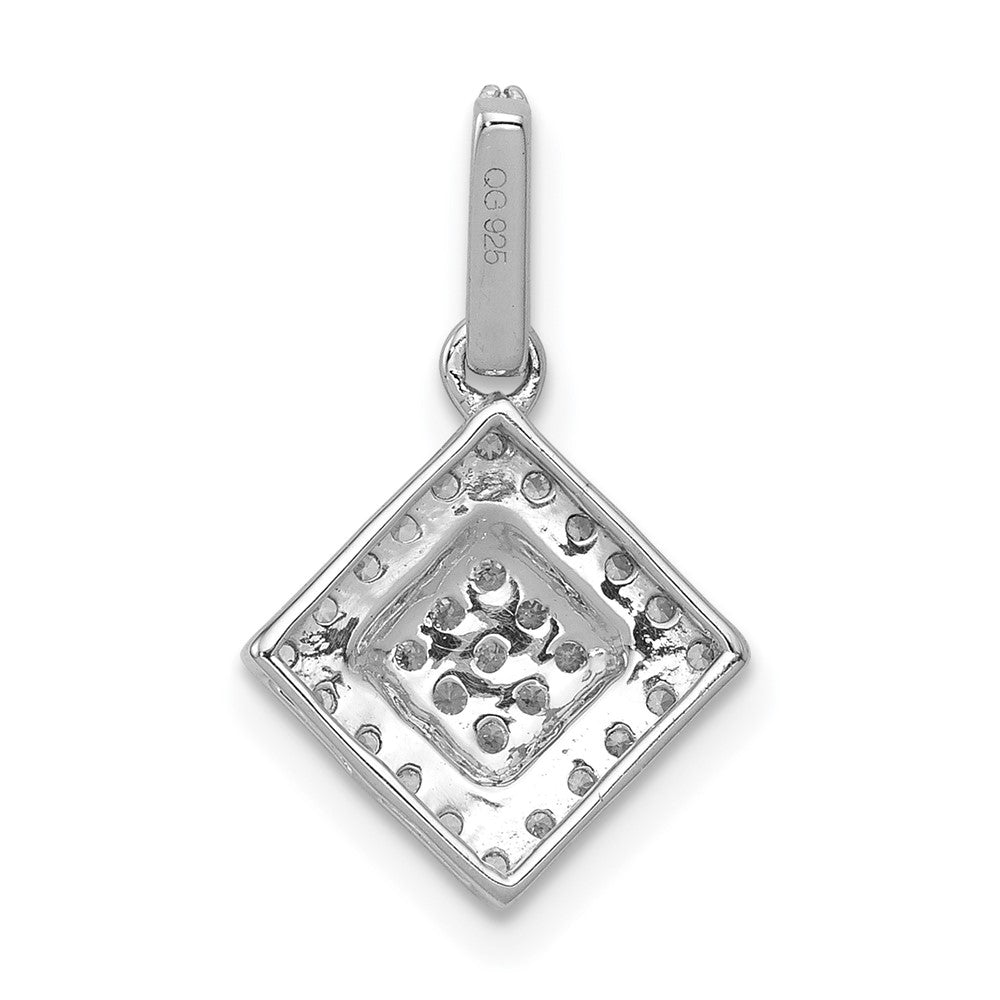 14k White Gold 1/4 carat Lab Grown Diamond VS/SI+ G+ Complete Geometric Cluster Pendant