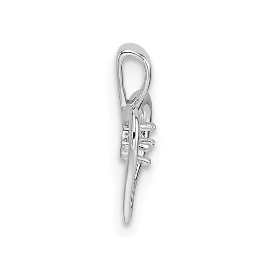 10k White Gold Holds 1-1.7mm Stone Heart Pendant Mounting
