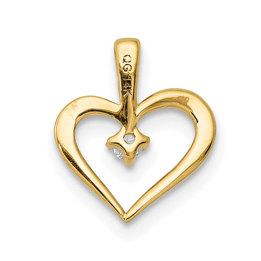 10k Holds 1-1.7mm Stone Heart Pendant Mounting