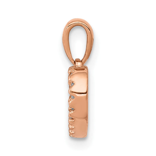 10K Rose Gold .03 carat Diamond Heart Pendant