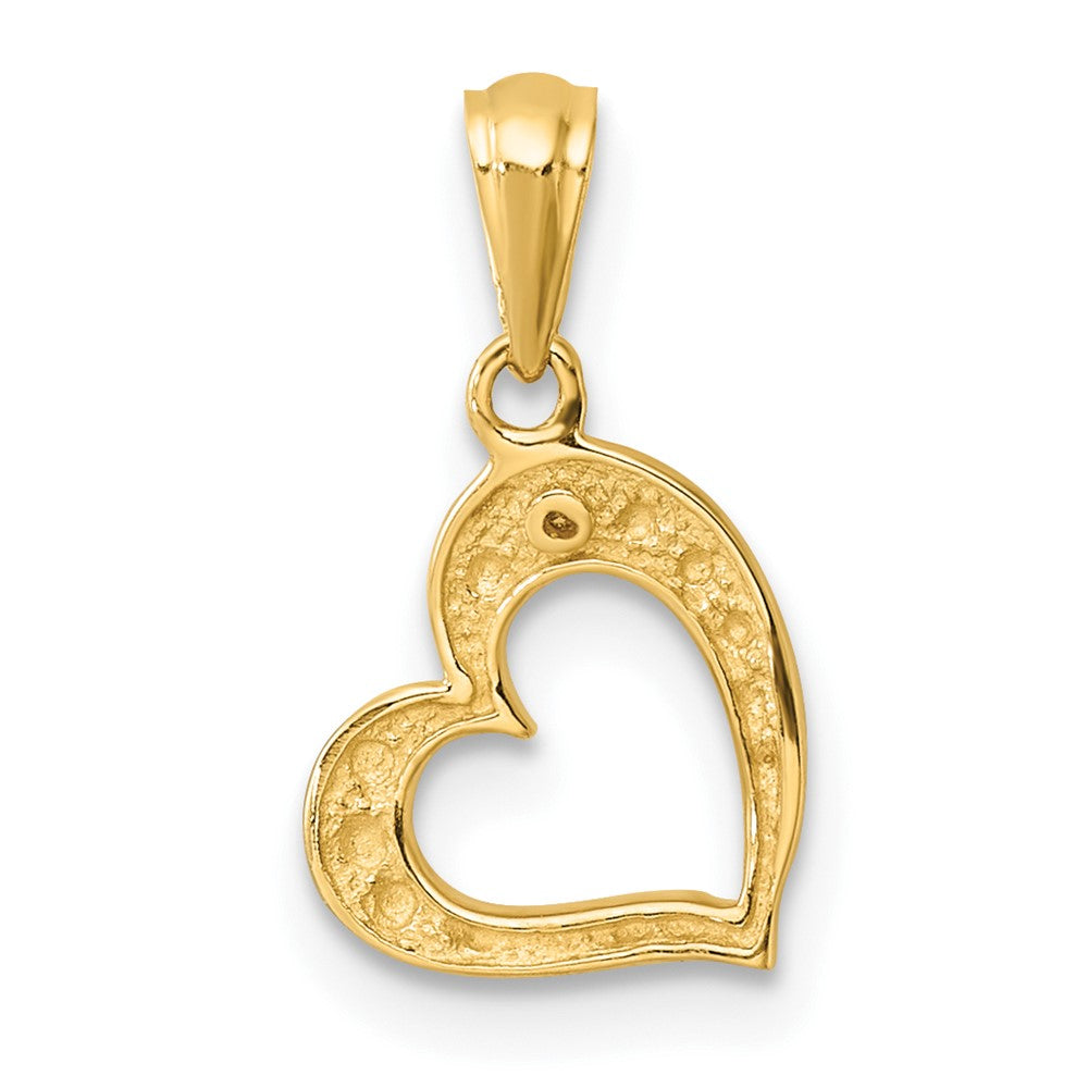 10K .01ct. Diamond Heart Pendant
