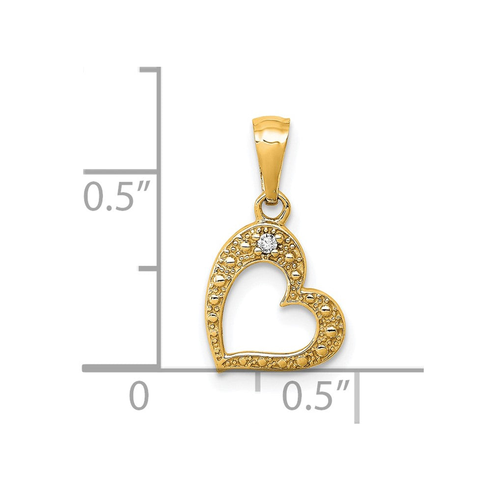 10K .01ct. Diamond Heart Pendant