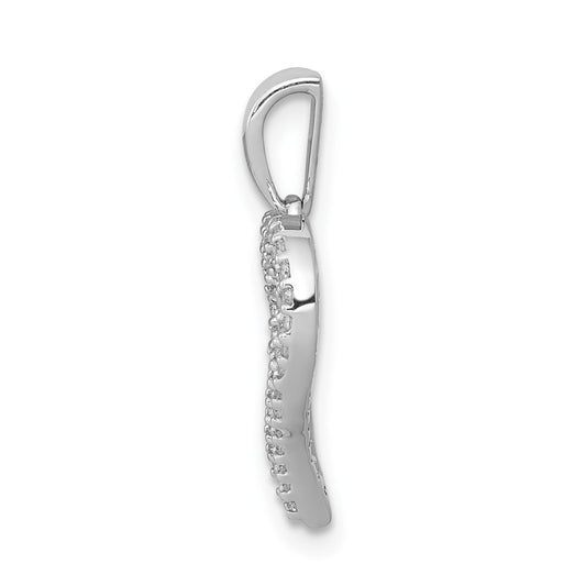 10K White Gold 1/4 carat Diamond 2-row Heart Pendant