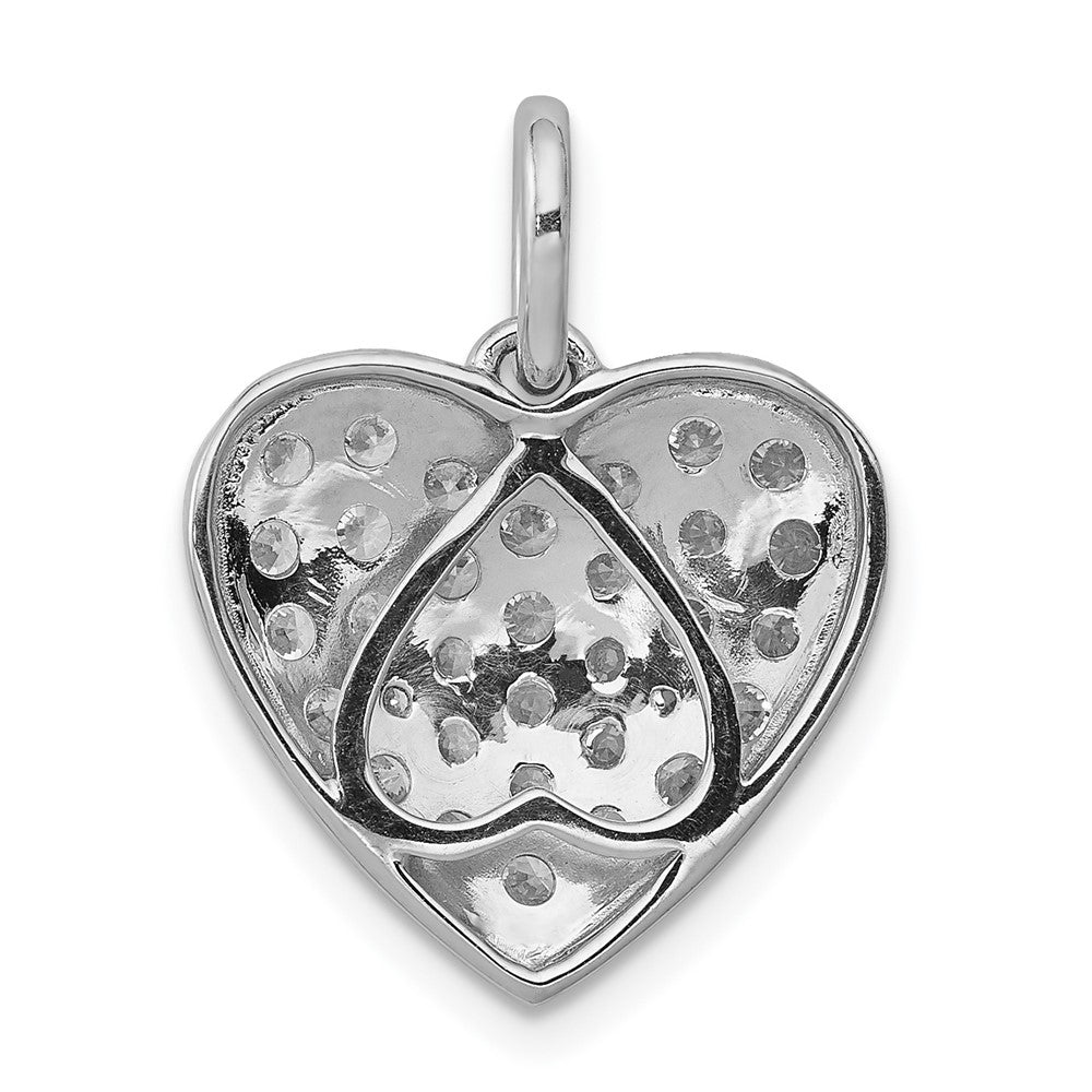 14k White Gold 1 carat Lab Grown Diamond VS/SI+ G+ Complete Cluster Heart Pendant