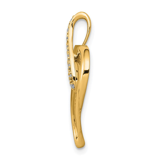 10K 1/20 carat Diamond Heart and Infinity Slide Fits up to 2mm Regular or 4mm Fancy Omega