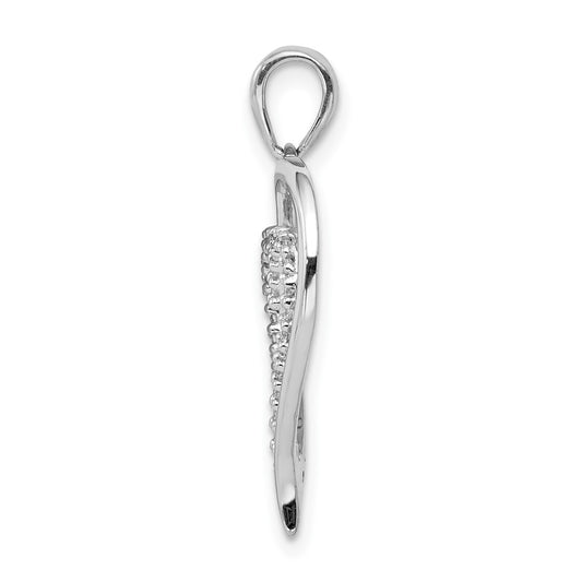 10k White Gold 1/10 carat Diamond Heart Pendant