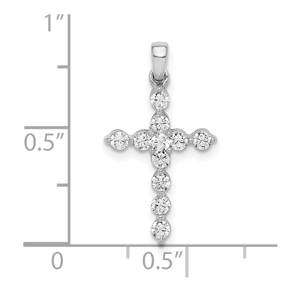 10K White Gold Diamond Cross Pendant