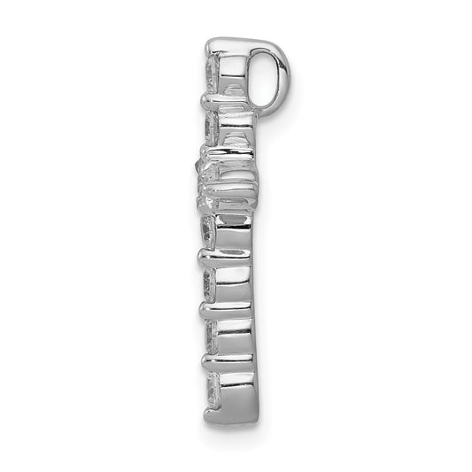 10K White Gold 1/2 carat Diamond Cross Chain Slide