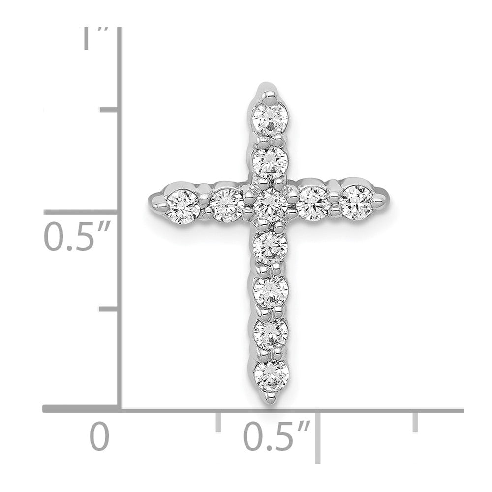 10K White Gold 1/2ct. Diamond Cross Chain Slide
