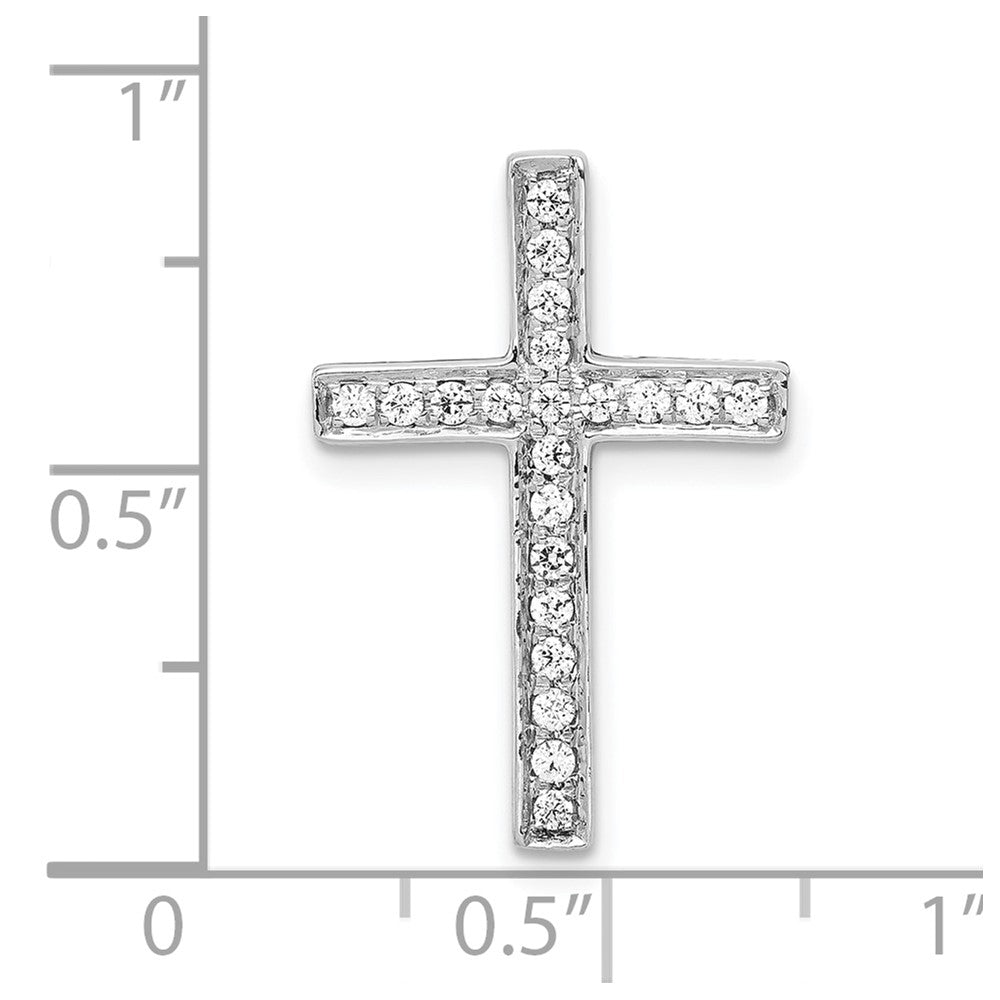 10K White Gold 1/5 carat Diamond Latin Cross Slide Pendant