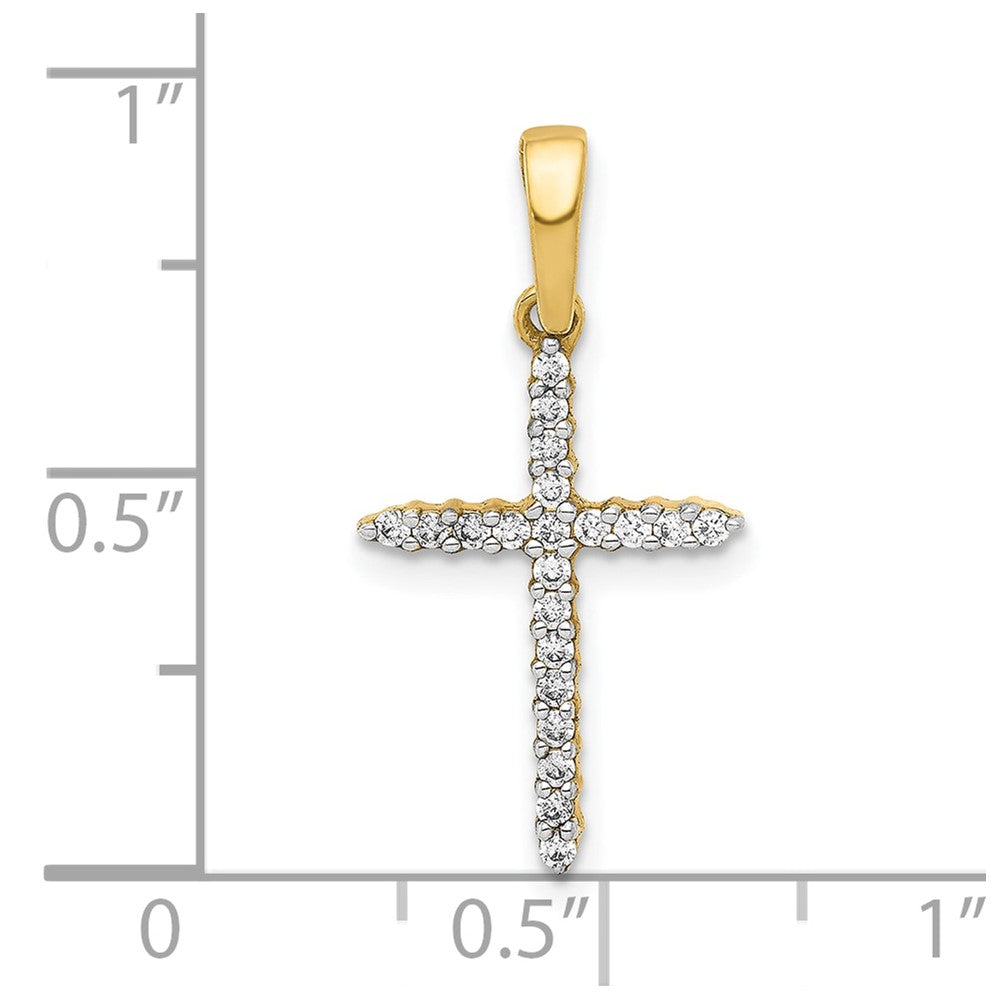 10K 1/6 carat Diamond Cross Pendant