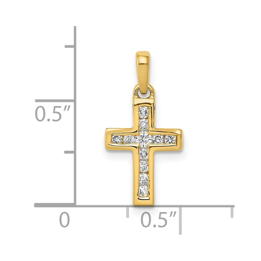 10K 1/6 carat Diamond Latin Cross Pendant
