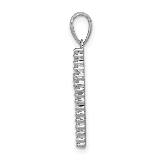 10K White Gold 1/4 carat Diamond Latin Cross Pendant
