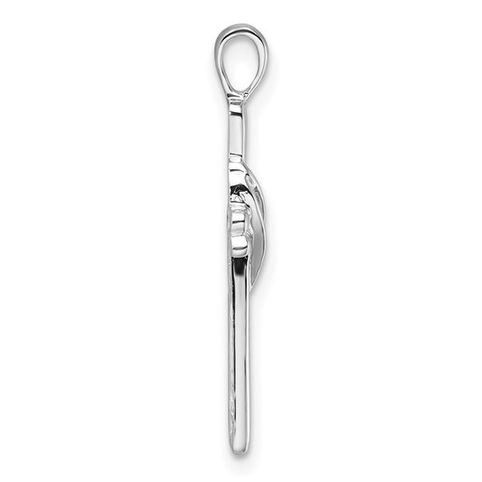 10K White Gold Holds 3-1.6mm Diamond Cross Pendant Mounting