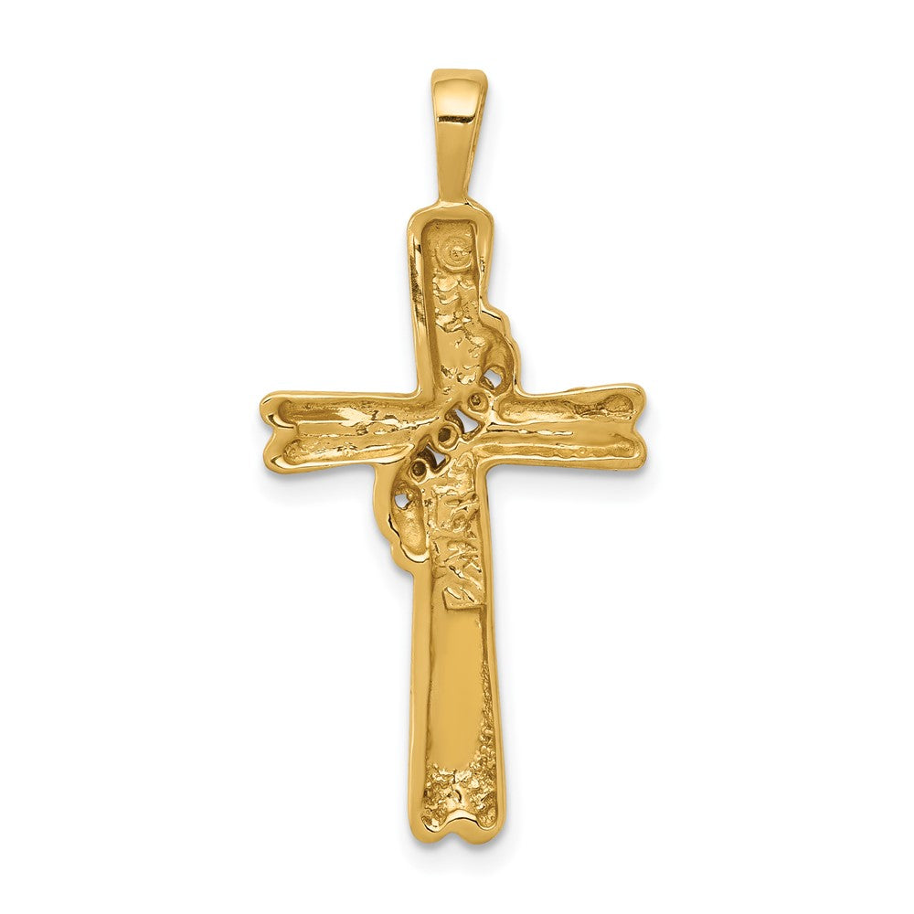 10K Holds 3-1.6mm Diamond Cross Pendant Mounting