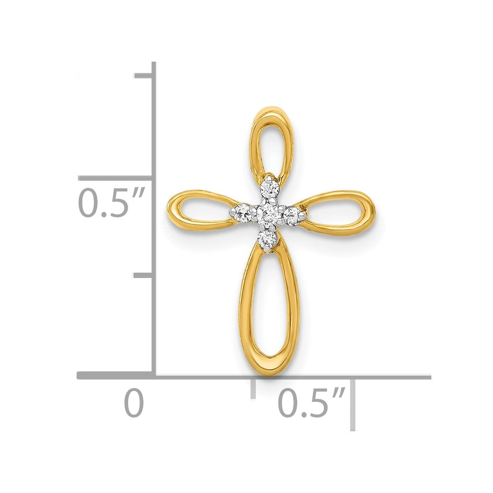 10K Diamond Cross Slide Pendant