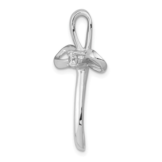 10K White Gold 1/6 carat Diamond Cross Slide Pendant