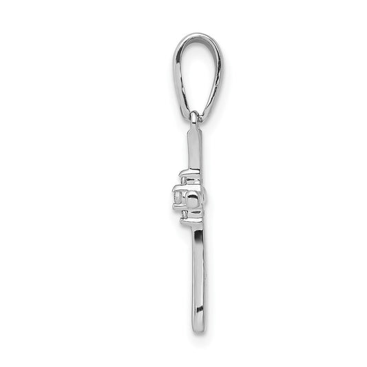 10K White Gold .02 carat Diamond Cross Pendant