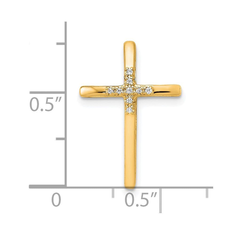 10K .03ct. Diamond Cross Chain Slide