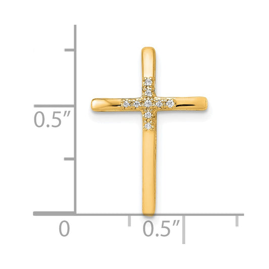 10K .03ct. Diamond Cross Chain Slide