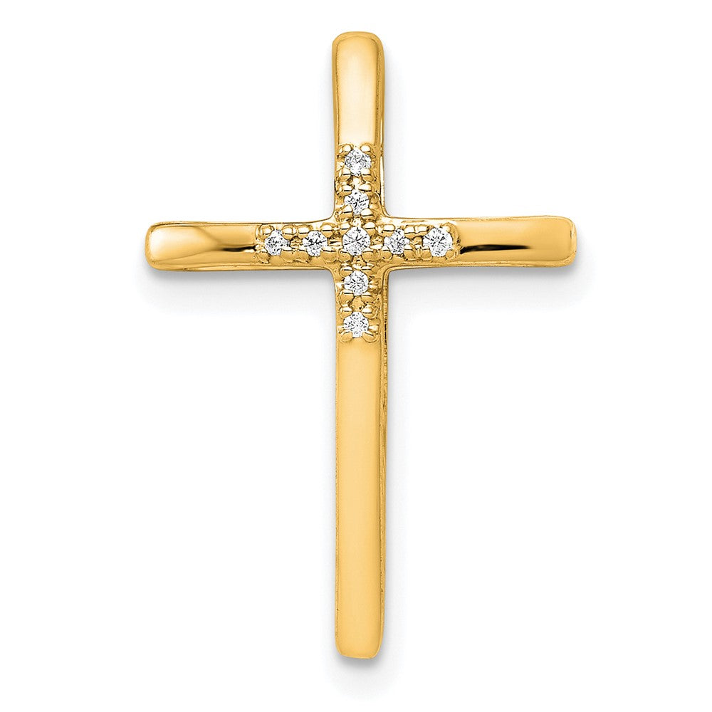 10K .03ct. Diamond Cross Chain Slide