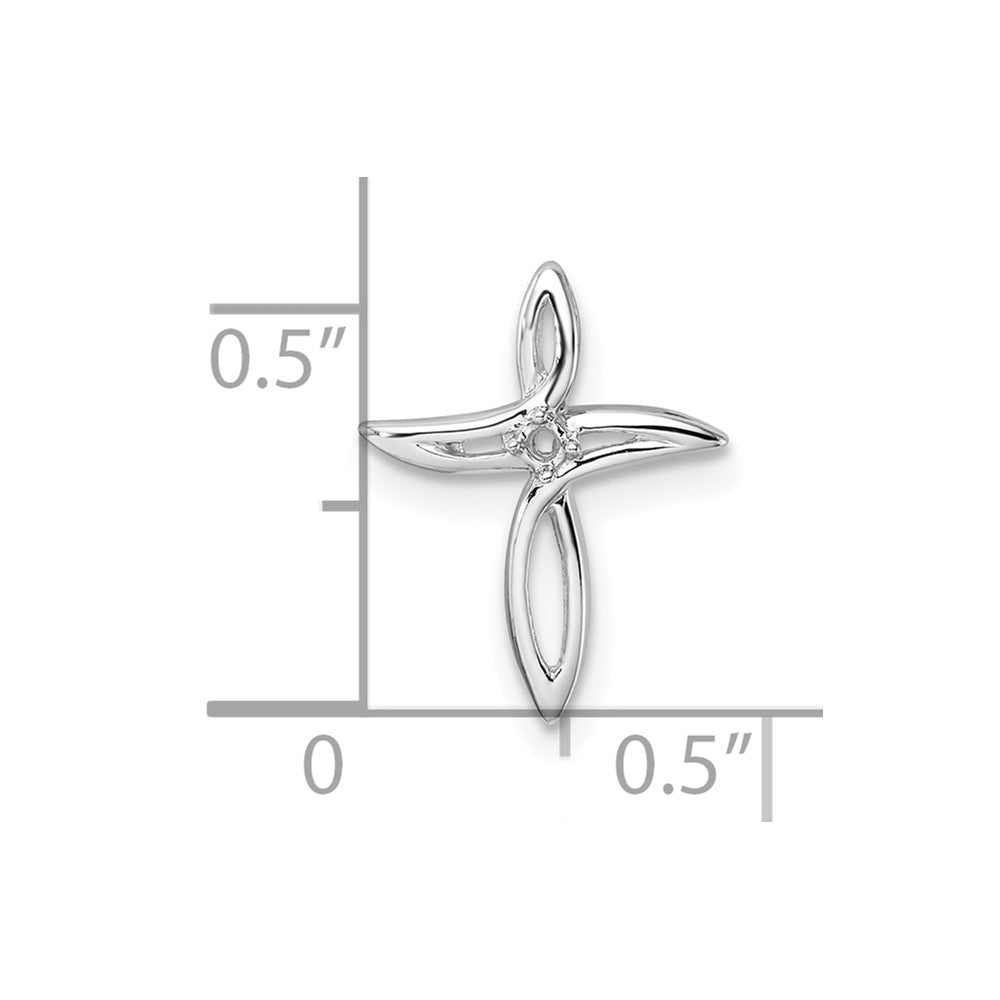 10K White Gold Holds 1-1.7mm Diamond Cross Pendant Mounting
