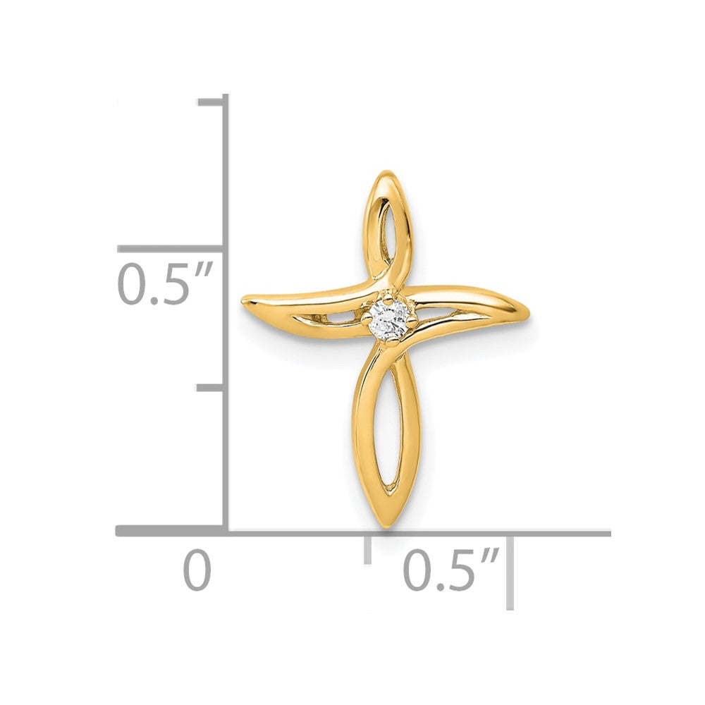 10K AA Diamond Cross Pendant