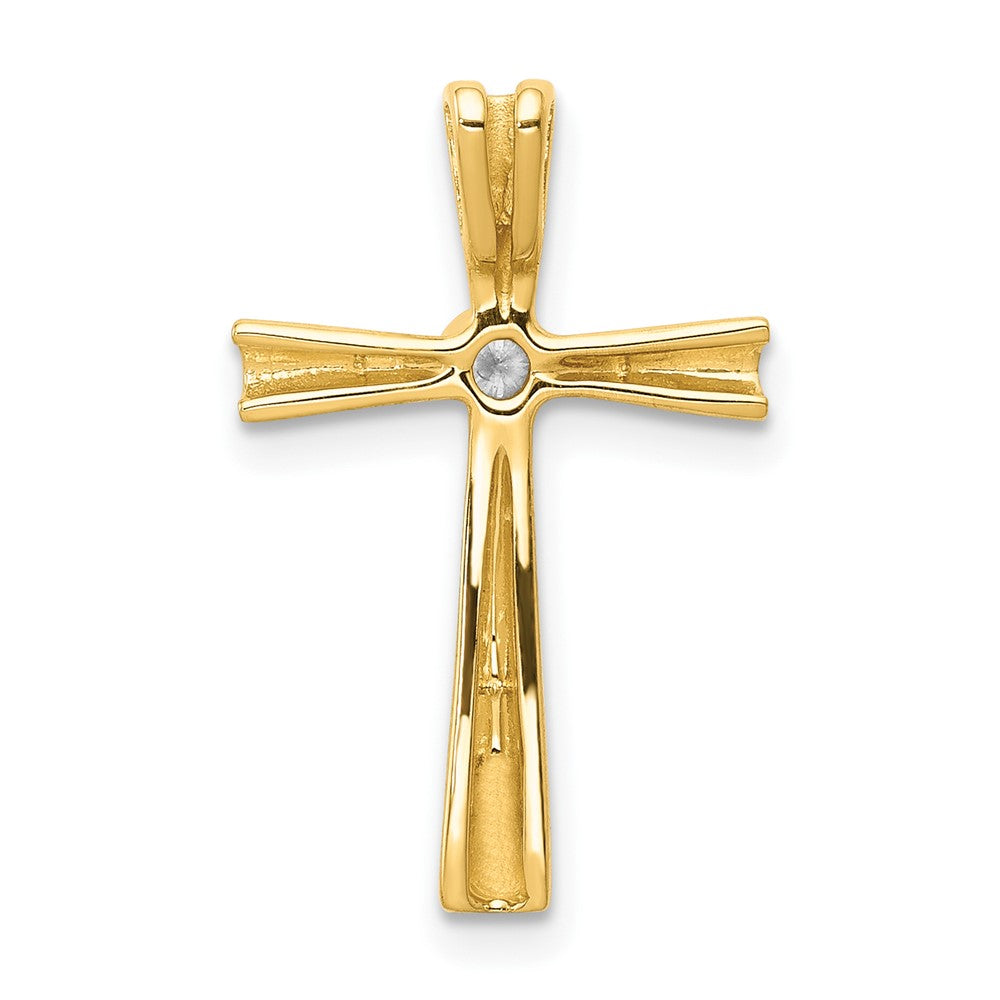 10K AA 1/20 carat Diamond Cross Chain Slide