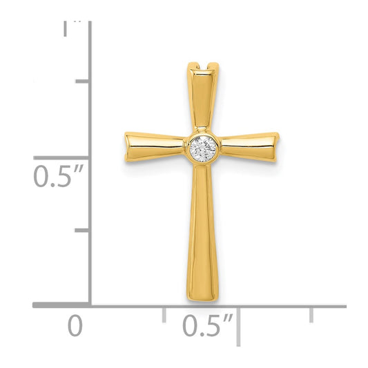 10K AA 1/20 carat Diamond Cross Chain Slide