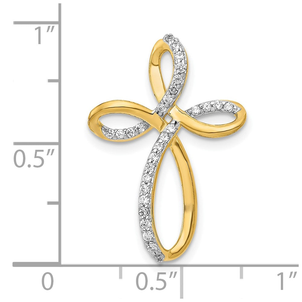 10K 1/6ct. Diamond Cross Chain Slide