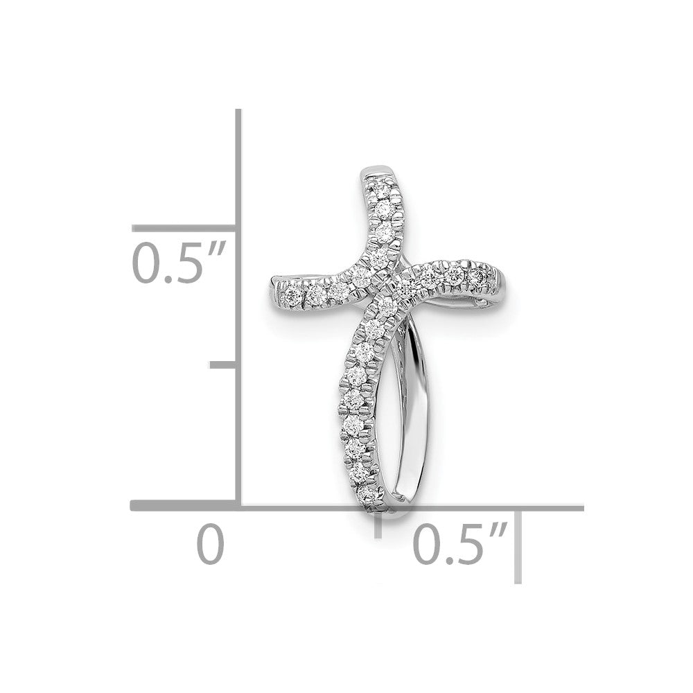 10K White Gold 1/15ct. Diamond Cross Pendant