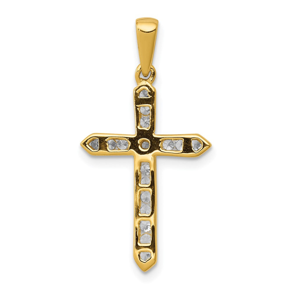 14k 1/4 carat Lab Grown Diamond VS/SI+ G+ Complete Cross Pendant