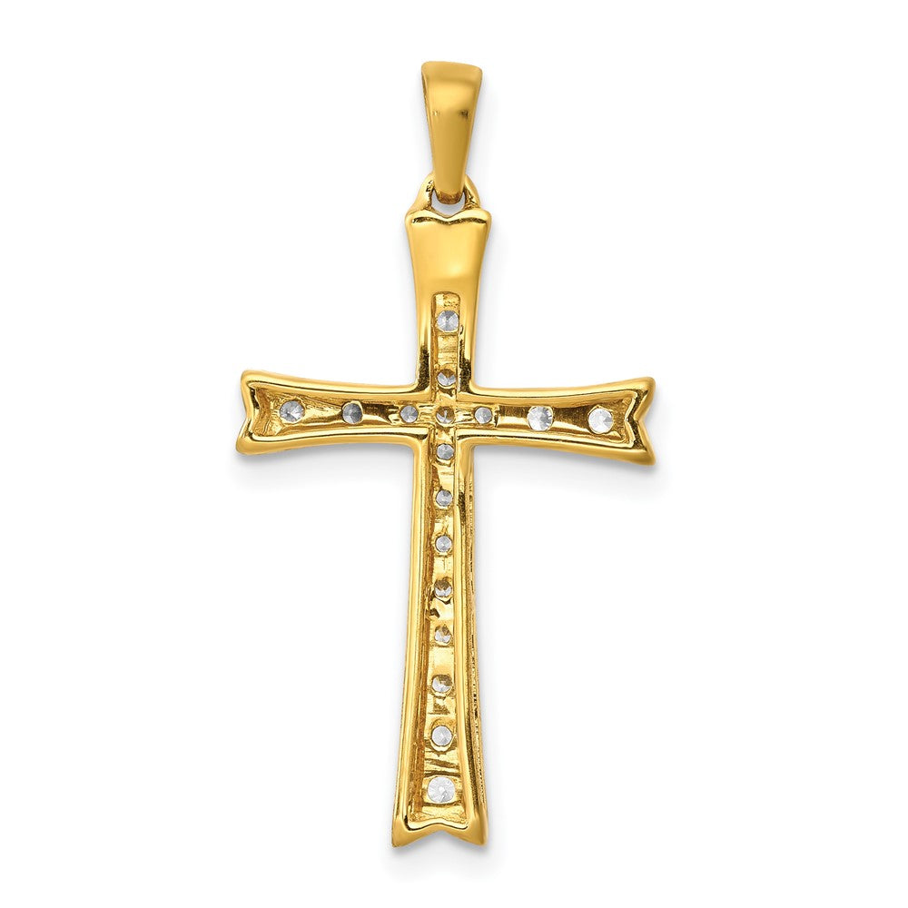 14k 1/5 carat Lab Grown Diamond VS/SI+ G+ Complete Cross Pendant