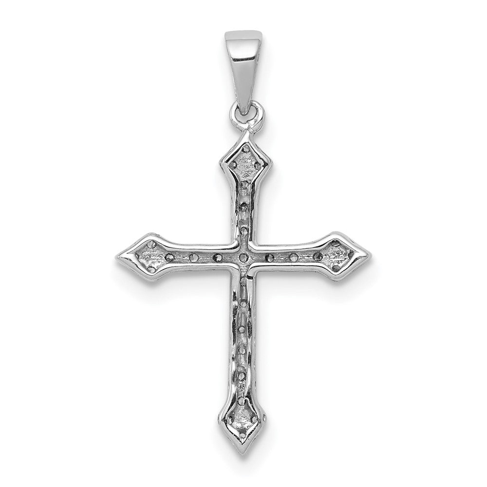 14k White Gold 1/5 carat Lab Grown Diamond VS/SI+ G+ Complete Cross Pendant