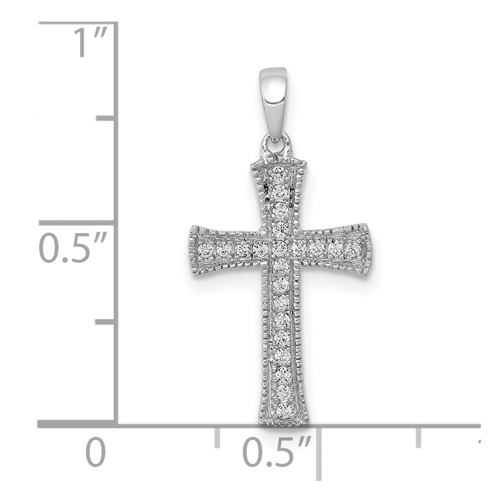 10K White Gold 1/10ct. Diamond Cross Pendant